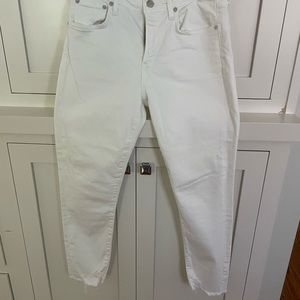 AGolde white high waisted skinny denim. Pristine and perfect.
